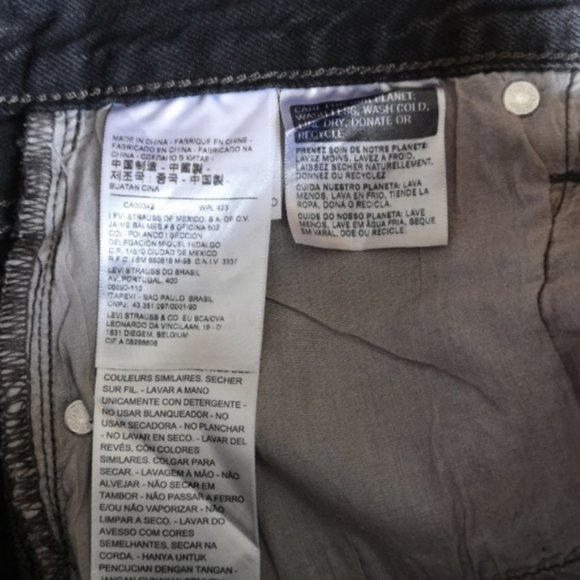 Levi's Skirt Red Tab Black Studded Denim New 24 XS - Picture 9 of 9